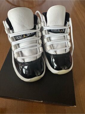 Jordan 11 Retro Black and White Patent Leather Basketball Sneakers